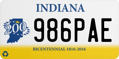 IN license plate 986PAE