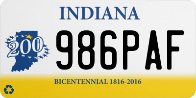 IN license plate 986PAF