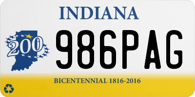 IN license plate 986PAG