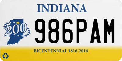 IN license plate 986PAM
