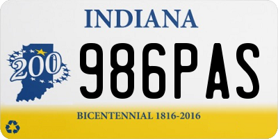 IN license plate 986PAS