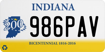 IN license plate 986PAV