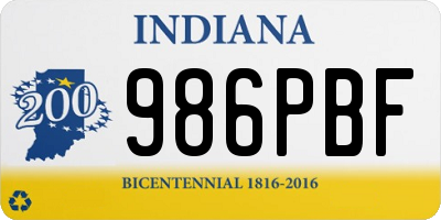 IN license plate 986PBF