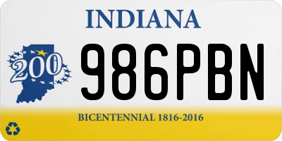 IN license plate 986PBN