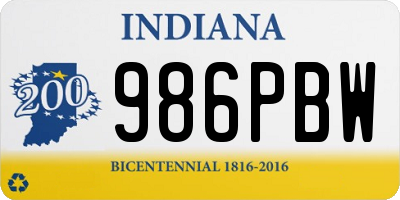 IN license plate 986PBW