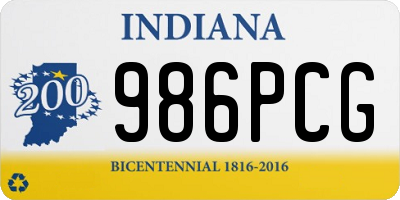 IN license plate 986PCG
