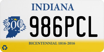 IN license plate 986PCL