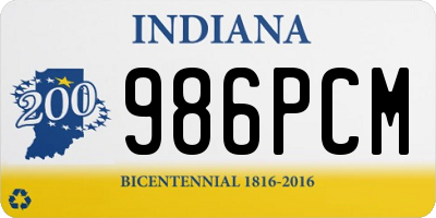 IN license plate 986PCM