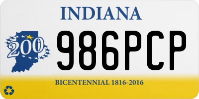 IN license plate 986PCP