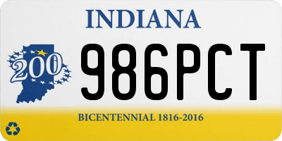 IN license plate 986PCT