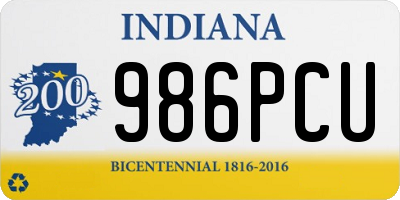 IN license plate 986PCU