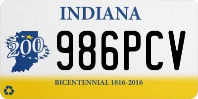 IN license plate 986PCV