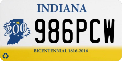 IN license plate 986PCW