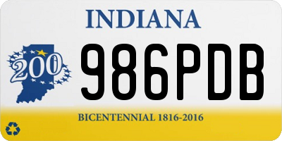 IN license plate 986PDB