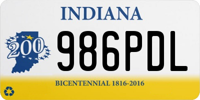 IN license plate 986PDL