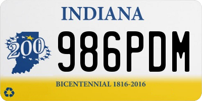 IN license plate 986PDM