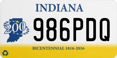 IN license plate 986PDQ