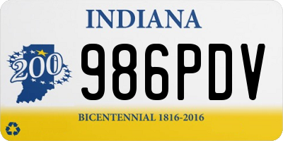 IN license plate 986PDV