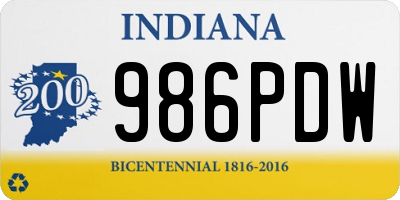 IN license plate 986PDW