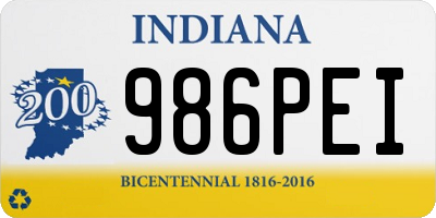 IN license plate 986PEI
