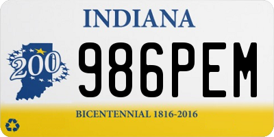 IN license plate 986PEM