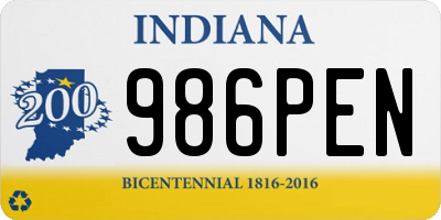 IN license plate 986PEN