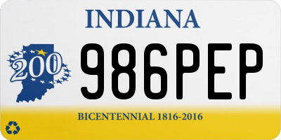 IN license plate 986PEP