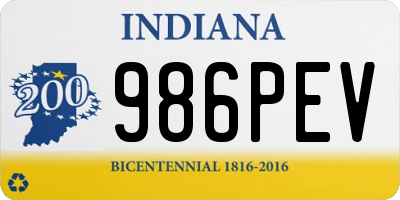 IN license plate 986PEV