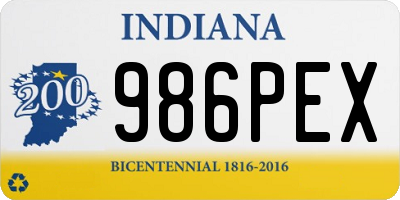 IN license plate 986PEX