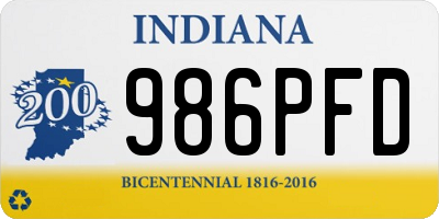 IN license plate 986PFD