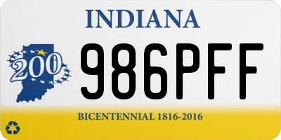 IN license plate 986PFF