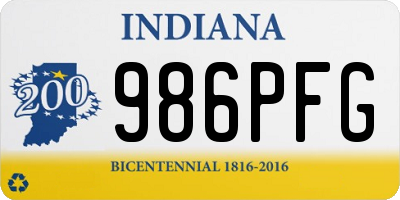 IN license plate 986PFG