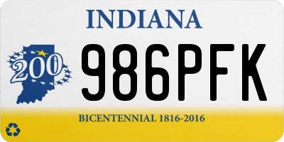 IN license plate 986PFK