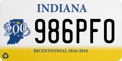 IN license plate 986PFO