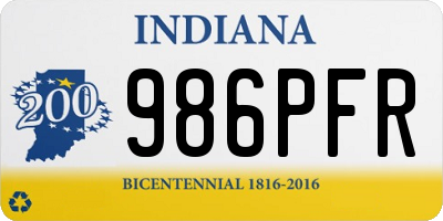 IN license plate 986PFR