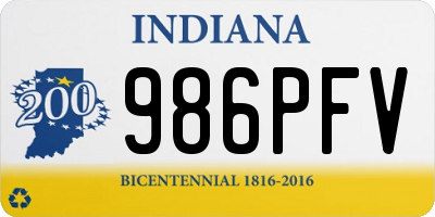 IN license plate 986PFV