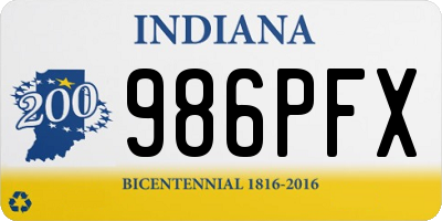 IN license plate 986PFX