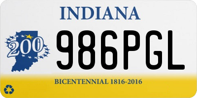 IN license plate 986PGL