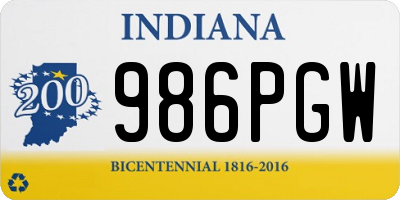 IN license plate 986PGW
