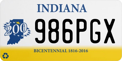 IN license plate 986PGX