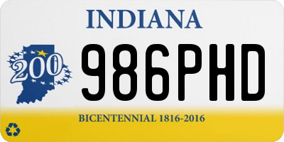 IN license plate 986PHD
