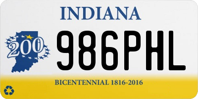 IN license plate 986PHL