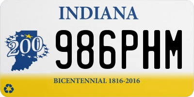 IN license plate 986PHM