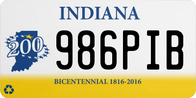IN license plate 986PIB