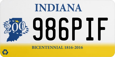 IN license plate 986PIF