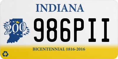 IN license plate 986PII