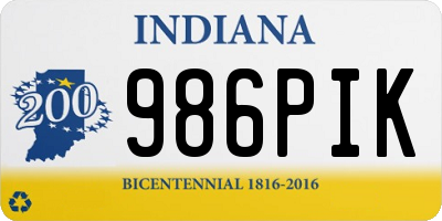 IN license plate 986PIK