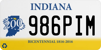 IN license plate 986PIM