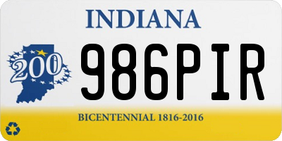 IN license plate 986PIR