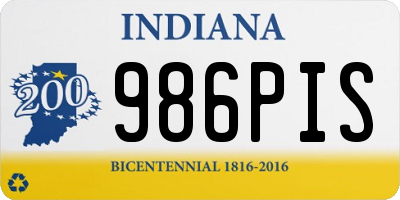 IN license plate 986PIS